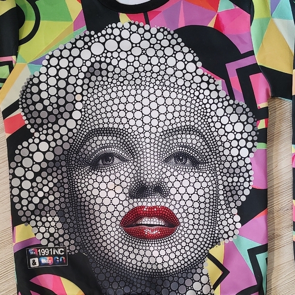 Marilyn Monroe Graphic Geometric Vintage Top Ladies Medium - Picture 2 of 7